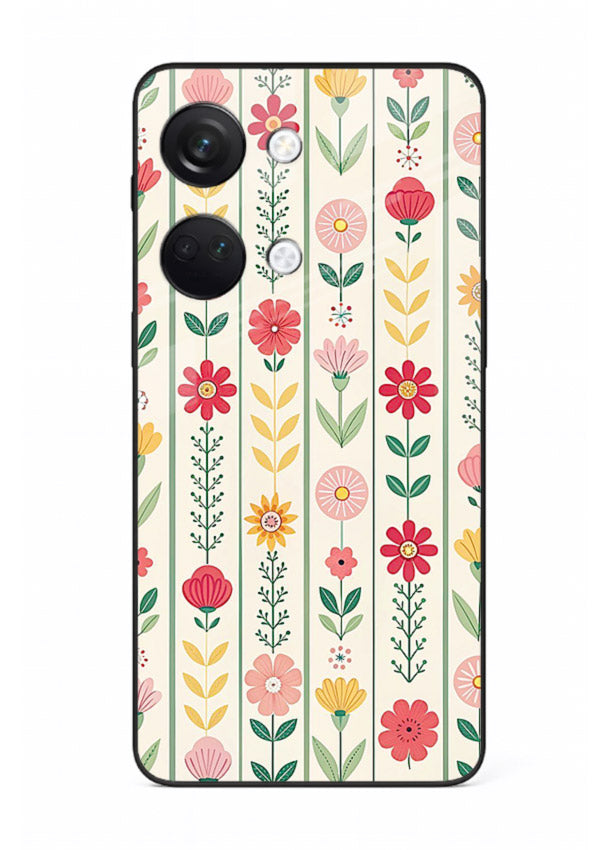 Scandinavian Simple Floral minimal Scandinavian floral pattern OnePlus Nord 3 glass back cover