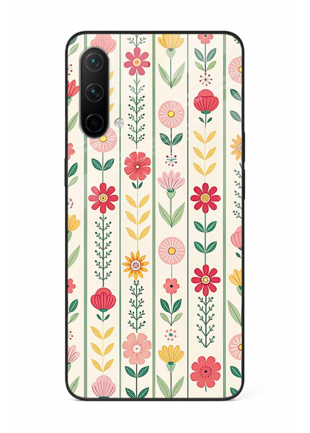 Scandinavian Simple Floral minimal Scandinavian floral pattern OnePlus Nord CE 5G glass back cover