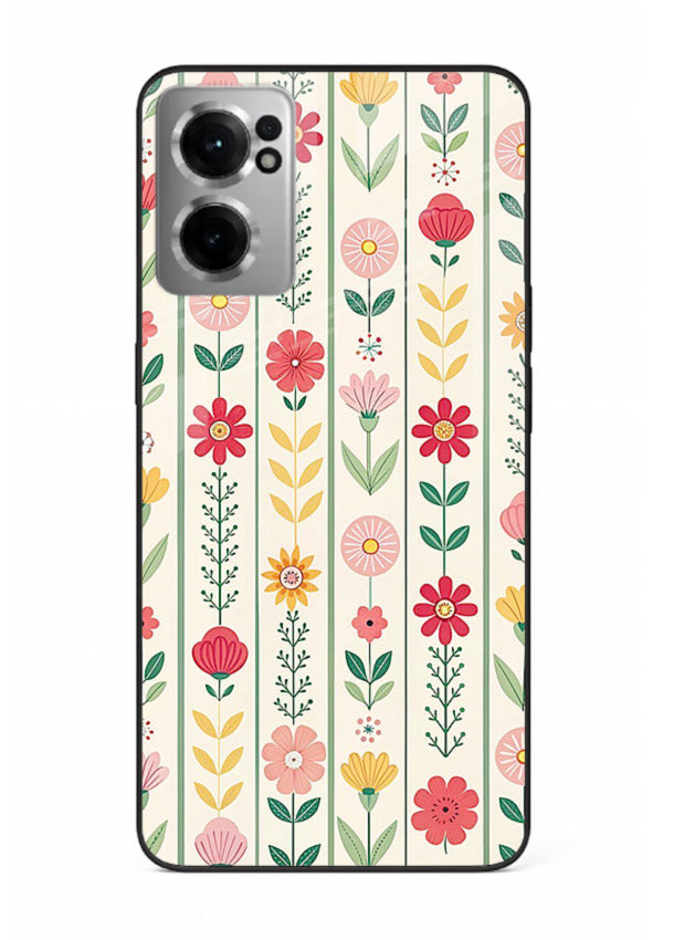 Scandinavian Simple Floral minimal Scandinavian floral pattern OnePlus Nord CE2 5G glass back cover