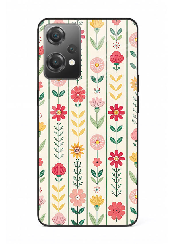 Scandinavian Simple Floral minimal Scandinavian floral pattern OnePlus Nord CE2 Lite 5G glass back cover