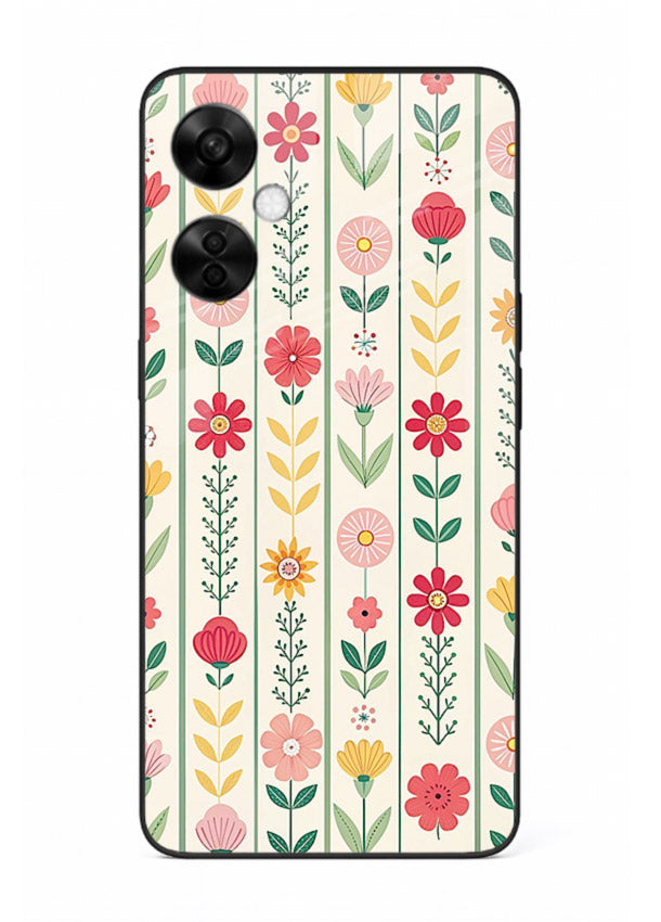 Scandinavian Simple Floral minimal Scandinavian floral pattern OnePlus Nord CE3 Lite glass back cover