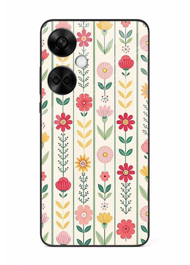 Scandinavian Simple Floral minimal Scandinavian floral pattern OnePlus Nord CE3 glass back cover