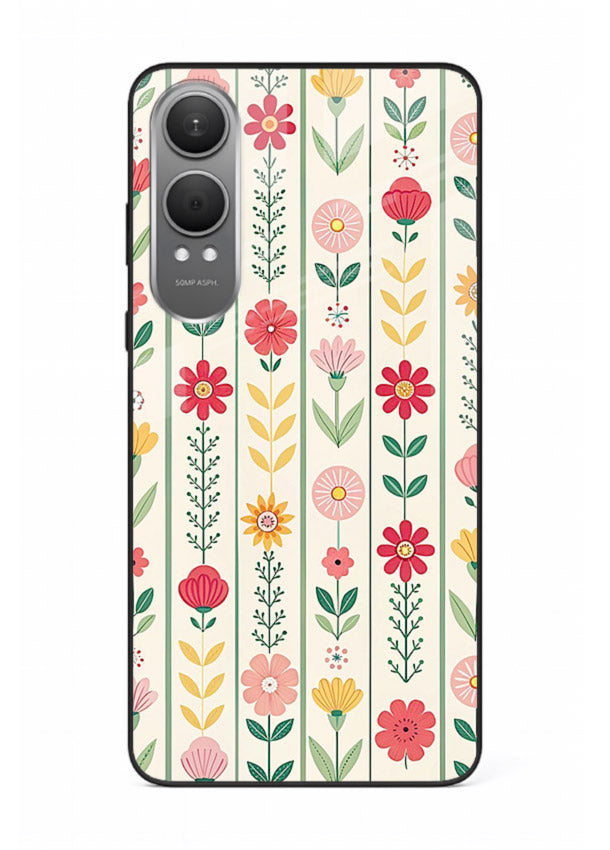 Scandinavian Simple Floral minimal Scandinavian floral pattern OnePlus Nord CE4 Lite glass back cover
