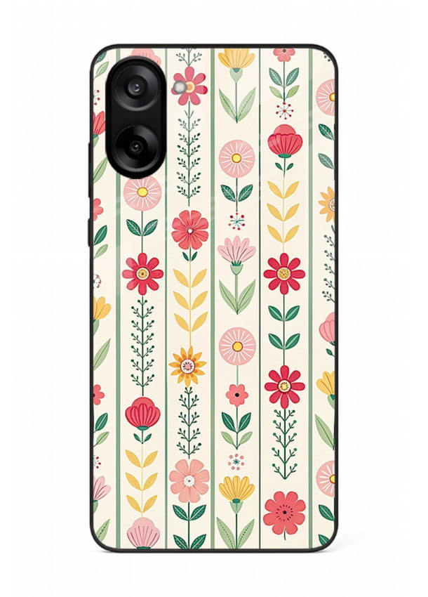 Scandinavian Simple Floral minimal Scandinavian floral pattern OnePlus Nord CE5 glass back cover