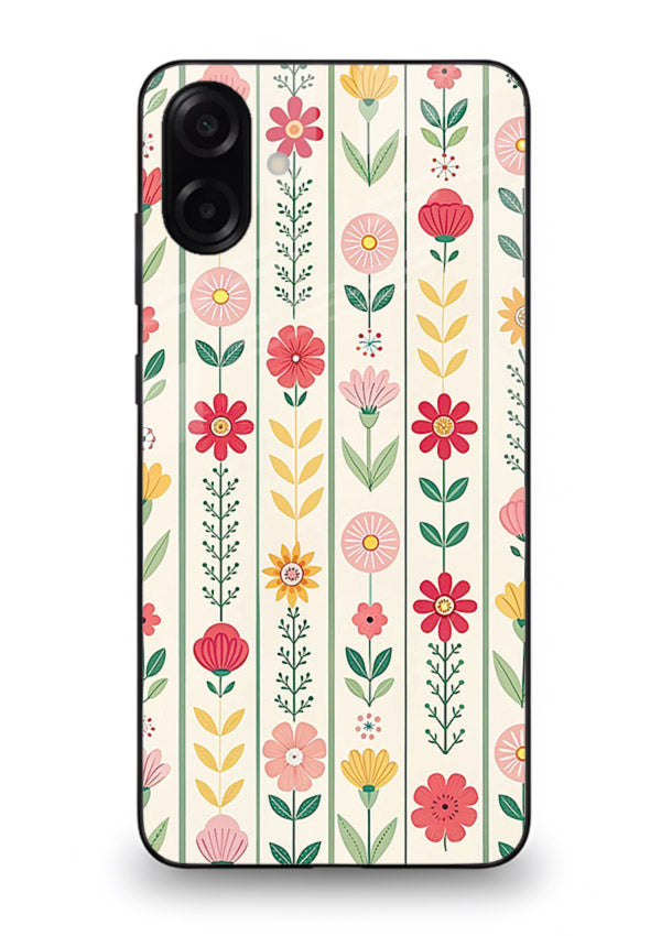 Scandinavian Simple Floral minimal Scandinavian floral pattern Samsung M13 5G glass back cover