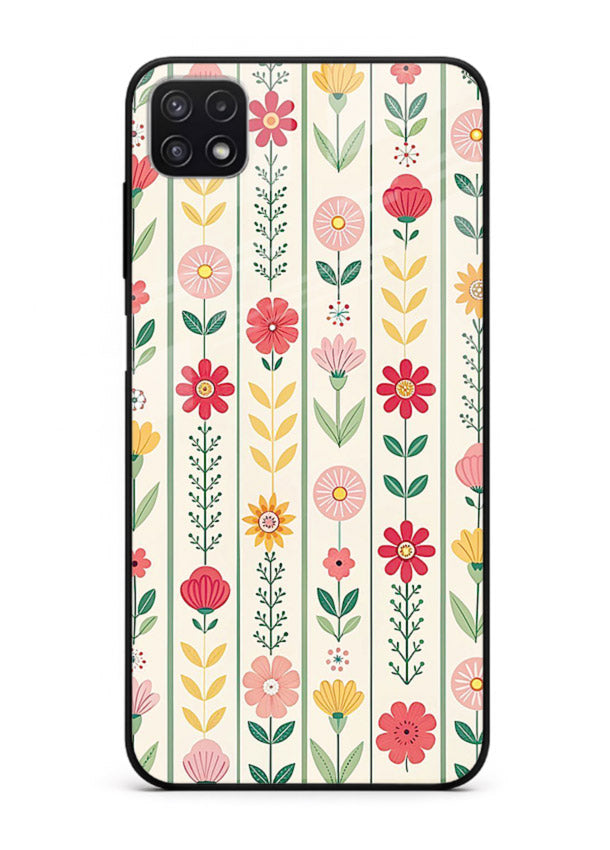 Scandinavian Simple Floral minimal Scandinavian floral pattern Samsung F42 5G glass back cover