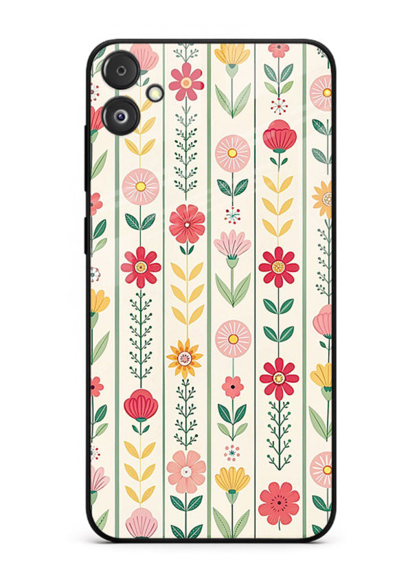 Scandinavian Simple Floral minimal Scandinavian floral pattern Samsung F04 5G glass back cover