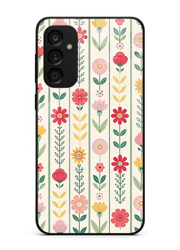 Scandinavian Simple Floral minimal Scandinavian floral pattern Samsung F54 5G glass back cover