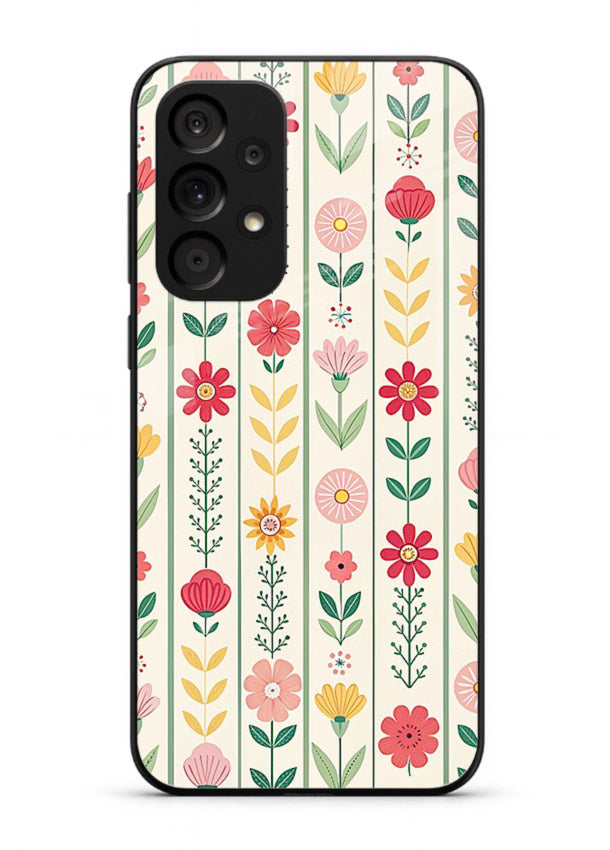 Scandinavian Simple Floral minimal Scandinavian floral pattern Samsung M32 5G glass back cover