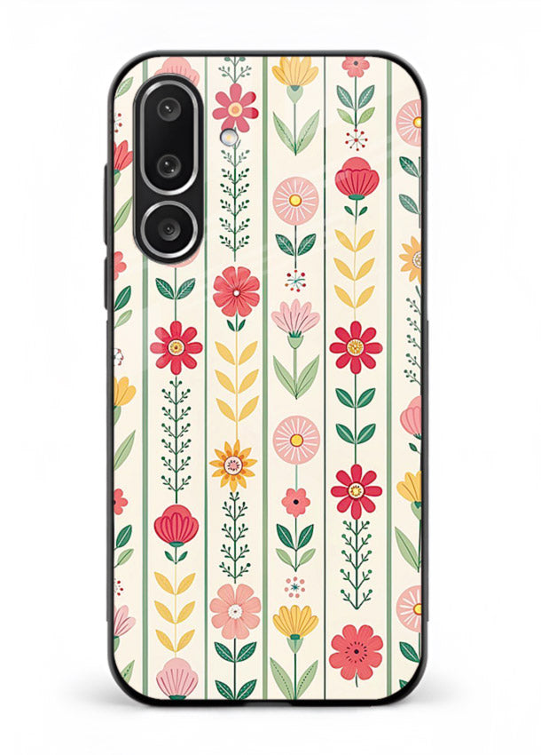 Scandinavian Simple Floral minimal Scandinavian floral pattern Samsung M56 5G glass back cover