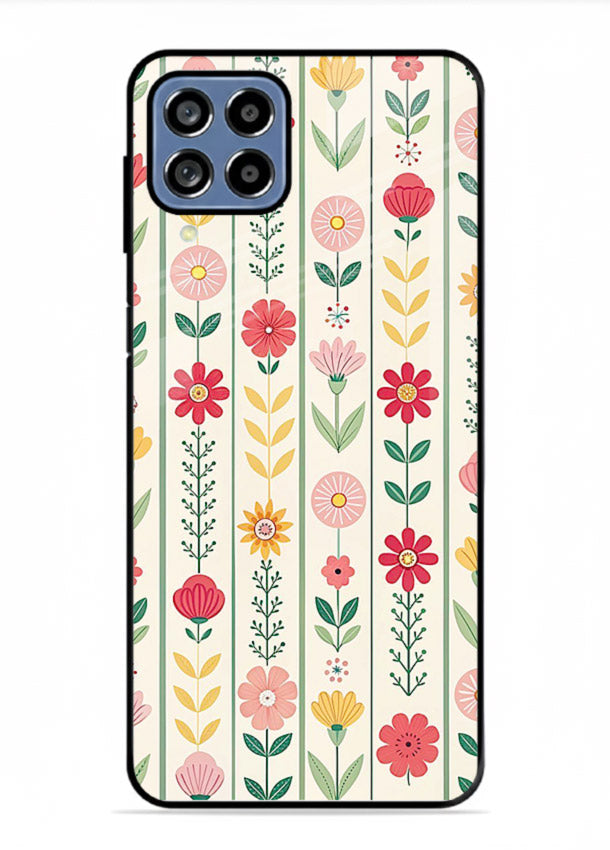 Scandinavian Simple Floral minimal Scandinavian floral pattern Samsung A22 4G glass back cover