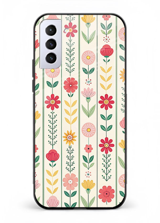 Scandinavian Simple Floral minimal Scandinavian floral pattern Samsung S21 Plus glass back cover