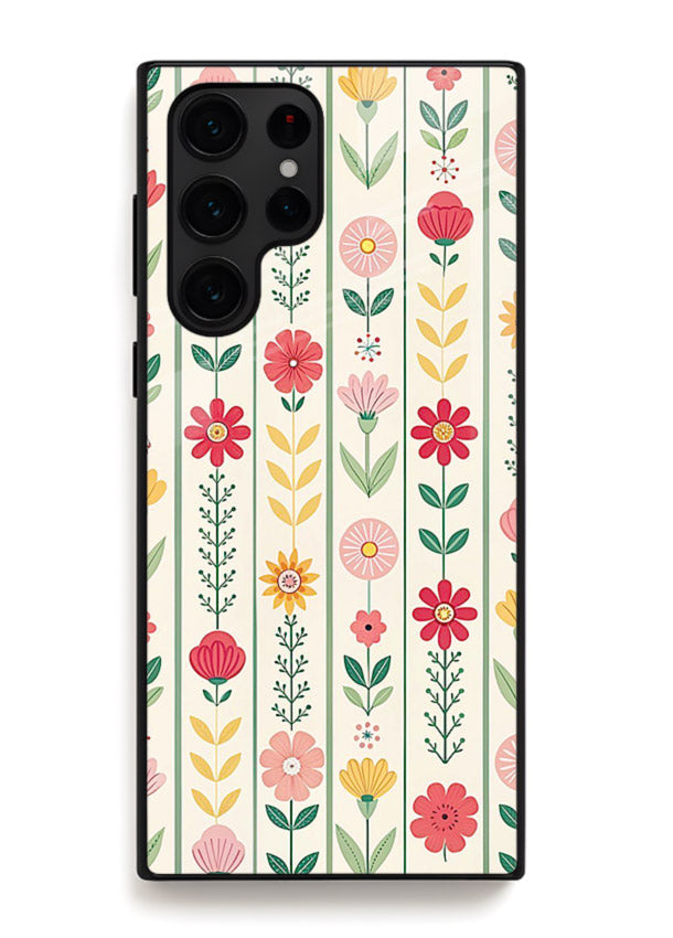 Scandinavian Simple Floral minimal Scandinavian floral pattern Samsung S23 Ultra glass back cover