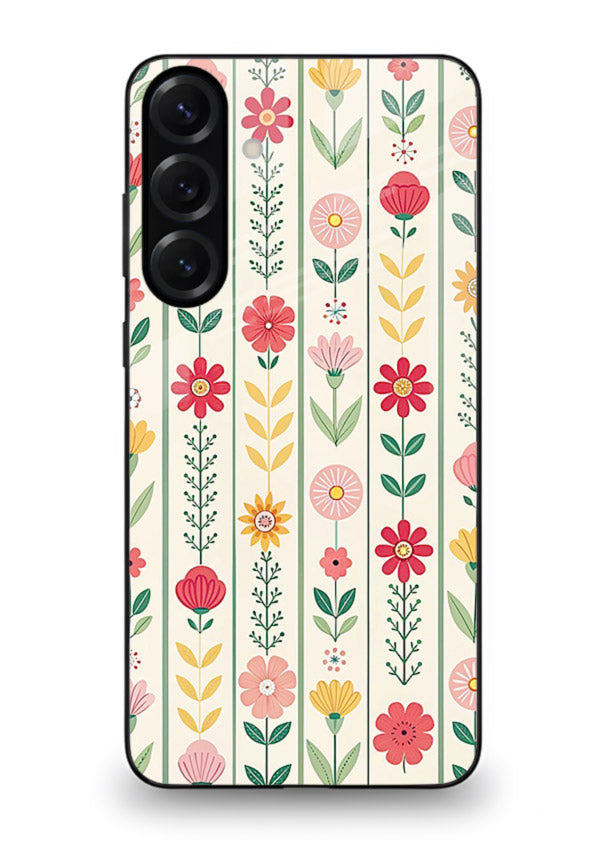 Scandinavian Simple Floral minimal Scandinavian floral pattern Samsung A35 5G glass back cover
