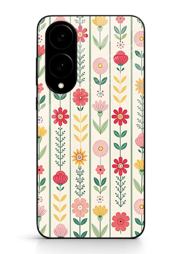 Scandinavian Simple Floral minimal Scandinavian floral pattern Samsung S25 Edge glass back cover