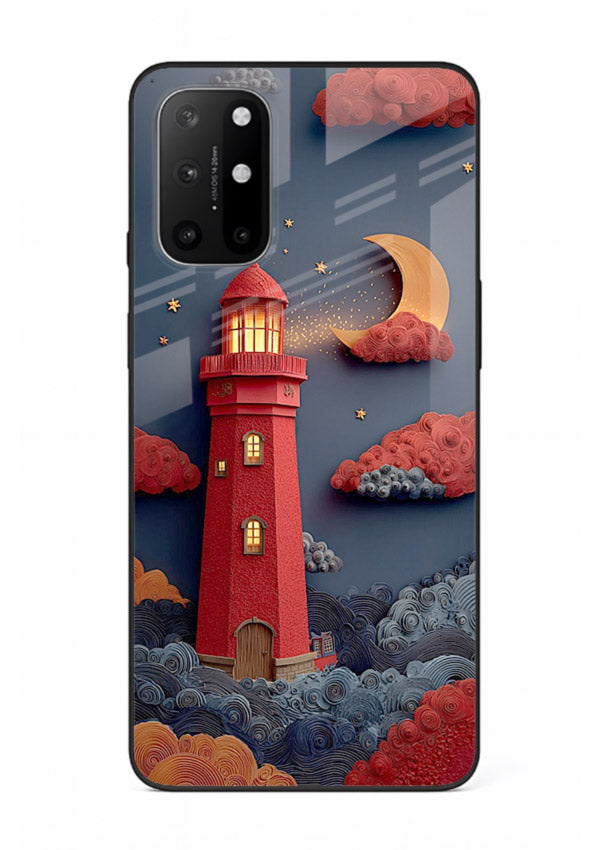 Scarlet Night Lighthouse red night lighthouse artwork OnePlus 8T glass back cover