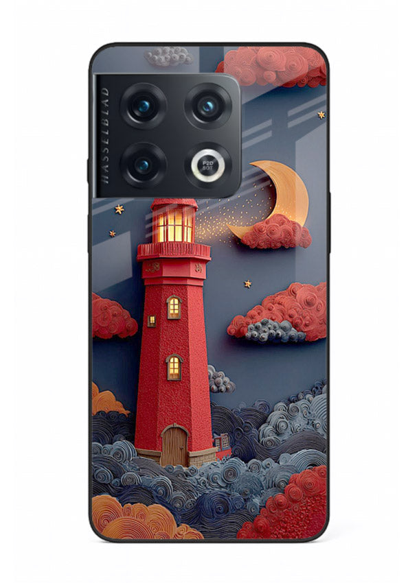 Scarlet Night Lighthouse red night lighthouse artwork OnePlus 10 Pro glass back cover