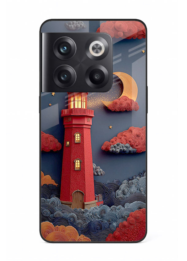 Scarlet Night Lighthouse red night lighthouse artwork OnePlus 10T glass back cover