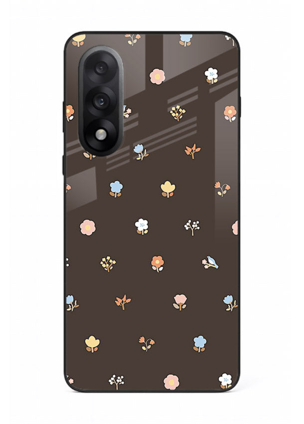 Pastel tiny flower pattern on OnePlus Nord 5 glass back cover with playful botanical spacing.