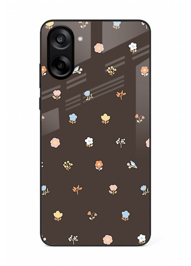 Pastel tiny flower pattern on OnePlus Nord CE5 glass back cover with playful botanical spacing.