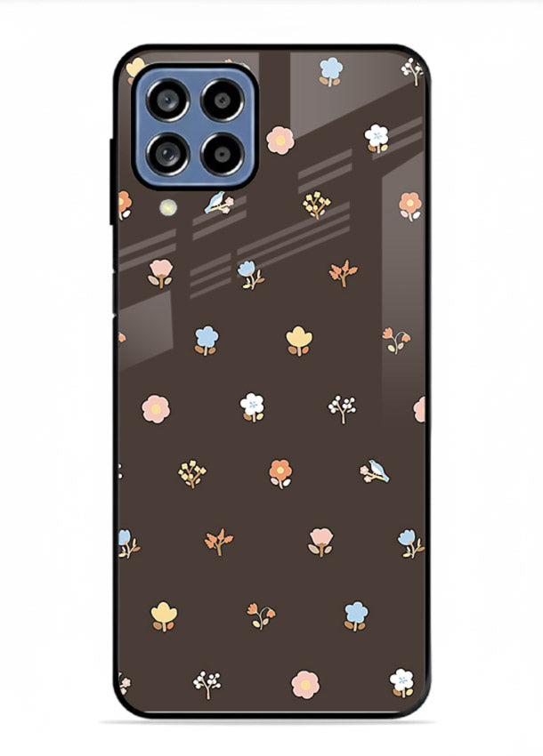 Pastel tiny flower pattern on Samsung A22 4G glass back cover with playful botanical spacing.