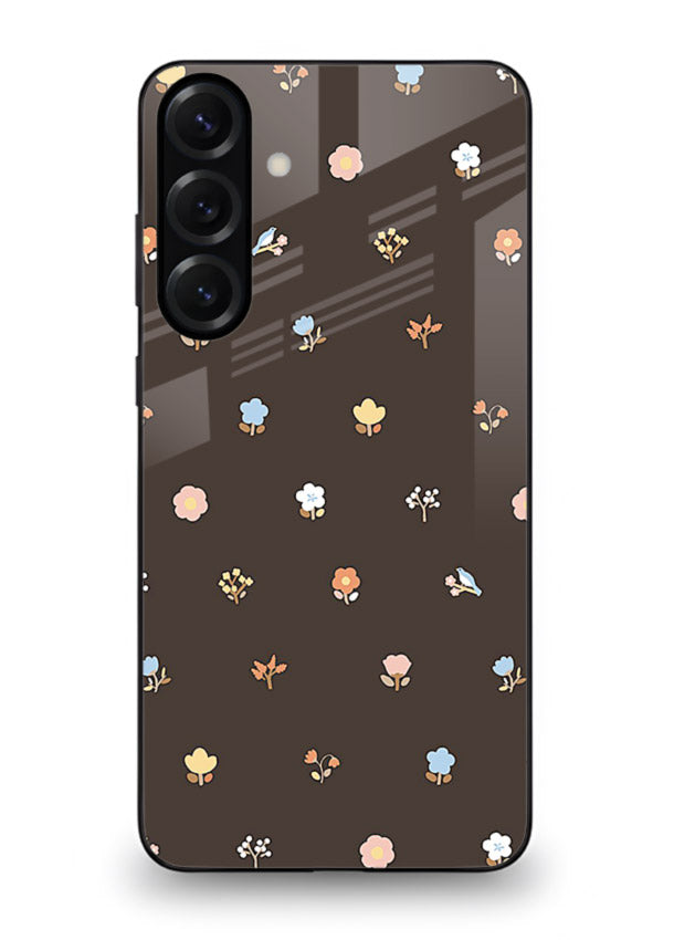 Pastel tiny flower pattern on Samsung A54 5G glass back cover with playful botanical spacing.