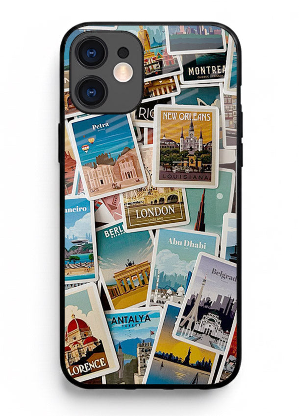 Scenic Travel Postcards artwork iphone 12 mini glass back cover