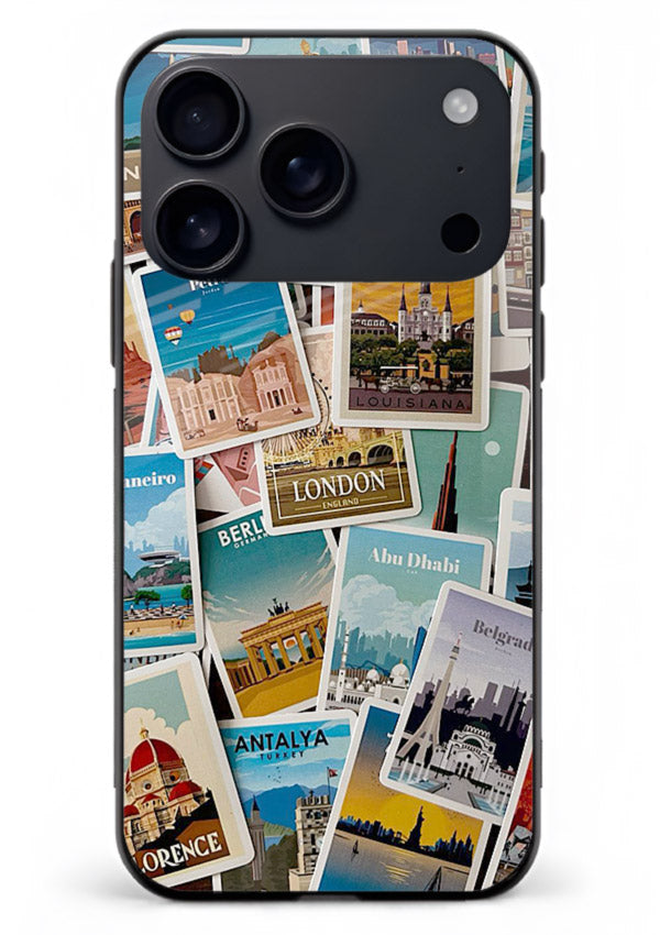 Scenic Travel Postcards artwork iphone 18 pro max glass back cover