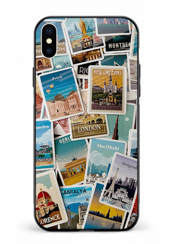 Scenic Travel Postcards artwork iphone xs max glass back cover