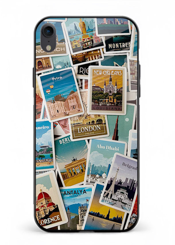 Scenic Travel Postcards artwork iphone xr glass back cover