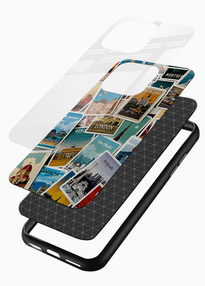 Scenic Travel Postcards artwork glossy vibrant premium glass back cover - Angle Layers