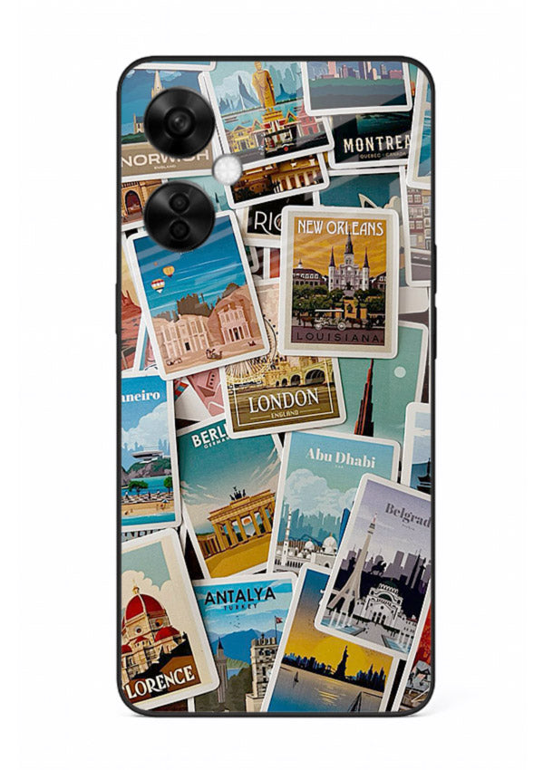 Scenic Travel Postcards artwork OnePlus Nord CE3 Lite glass back cover