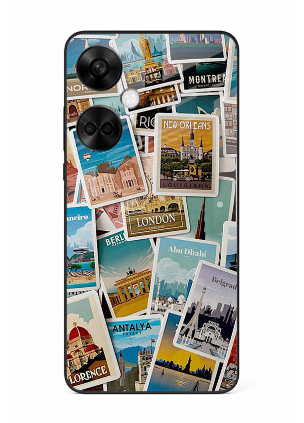 Scenic Travel Postcards artwork OnePlus Nord CE3 glass back cover
