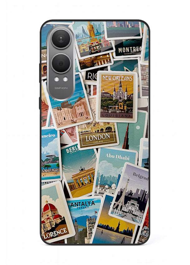 Scenic Travel Postcards artwork OnePlus Nord CE4 Lite glass back cover