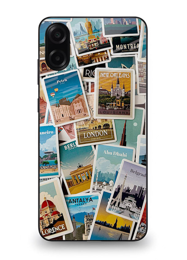 Scenic Travel Postcards artwork Samsung A06 5G glass back cover