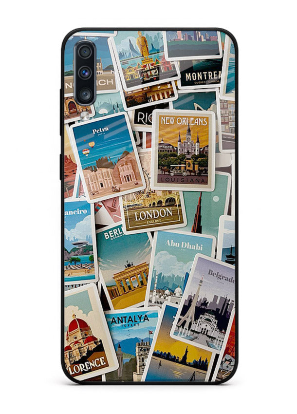 Scenic Travel Postcards artwork Samsung A50 glass back cover