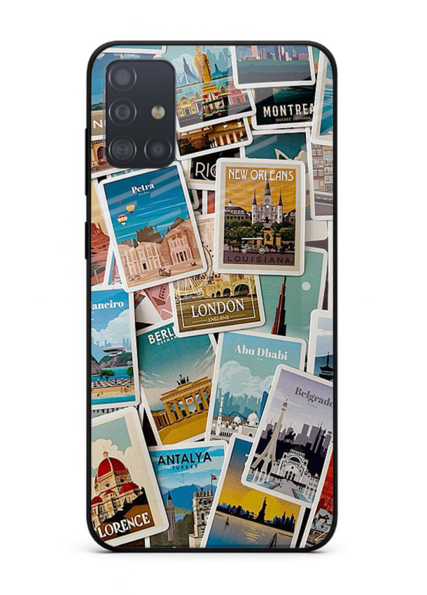 Scenic Travel Postcards artwork Samsung A71 glass back cover