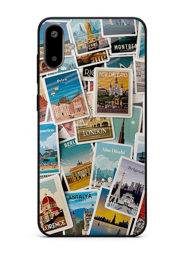 Scenic Travel Postcards artwork Samsung F06 5G glass back cover