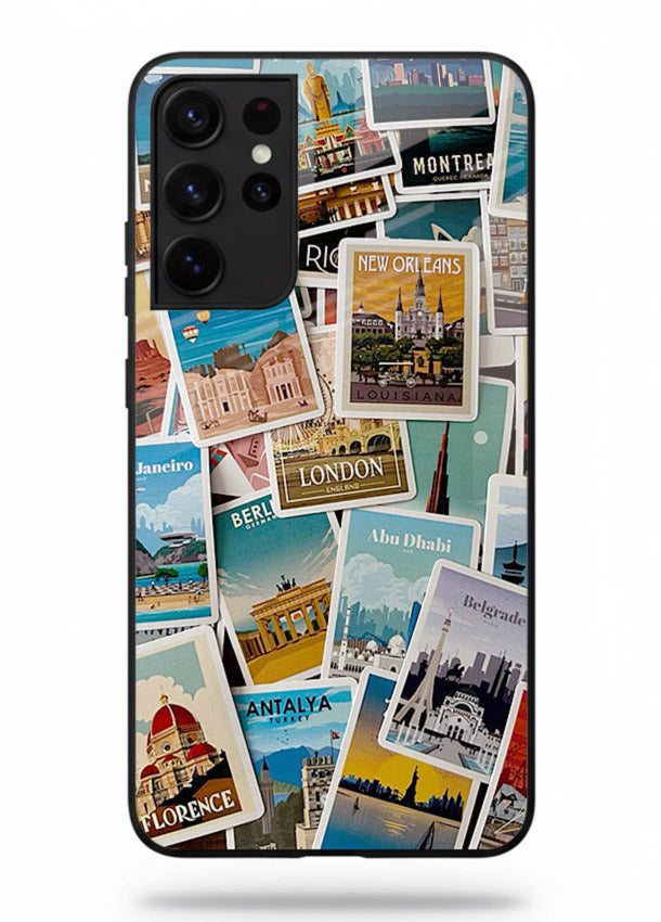Scenic Travel Postcards artwork Samsung S21 Ultra glass back cover