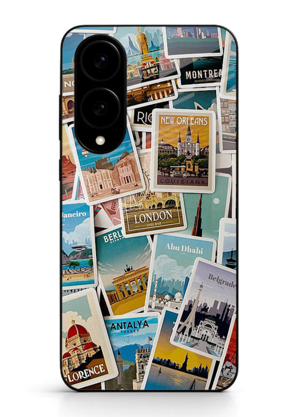 Scenic Travel Postcards artwork Samsung S25 Edge glass back cover