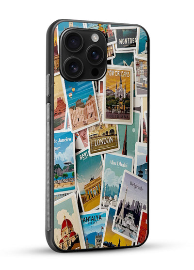 Scenic Travel Postcards artwork glossy vibrant premium glass back cover - Angle Side