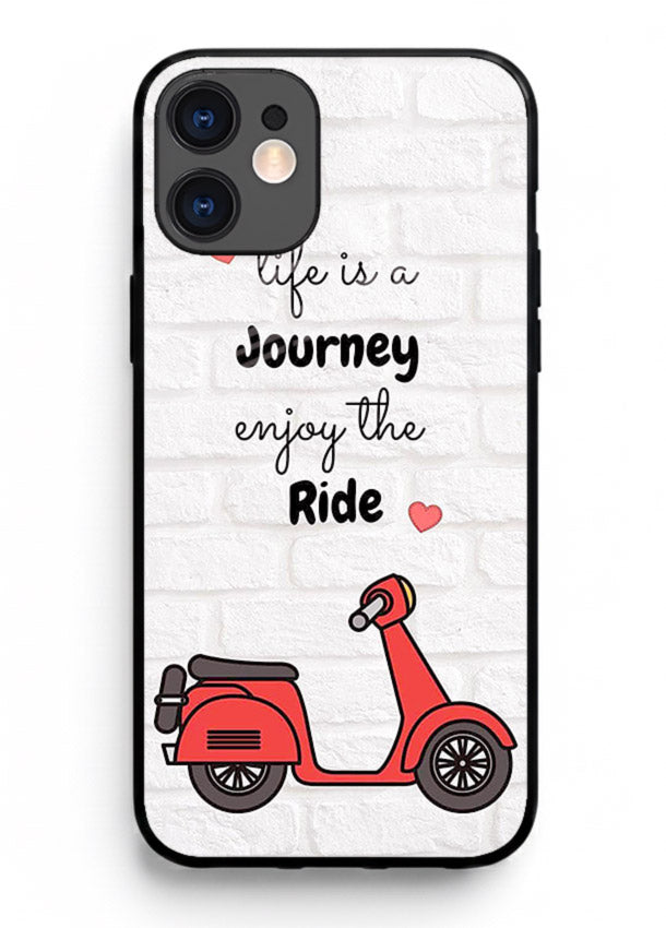 Scooter Travel Quote pastel artwork iphone 11 glass back cover