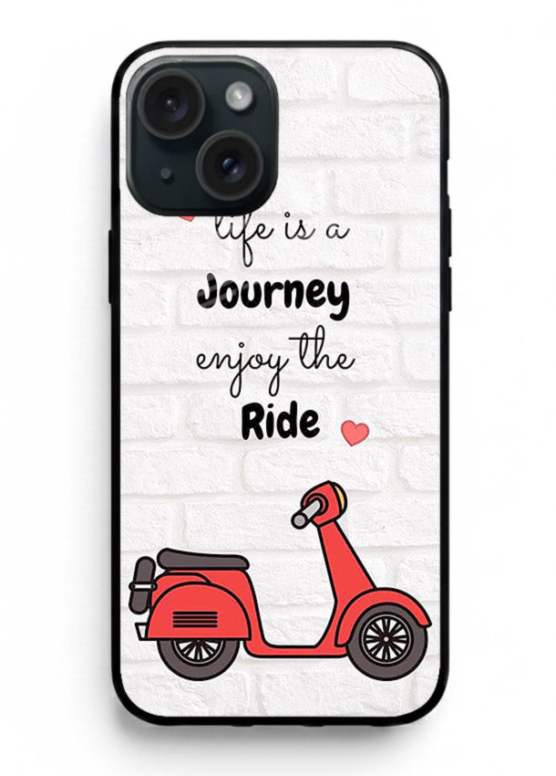 Scooter Travel Quote pastel artwork iphone 15 glass back cover