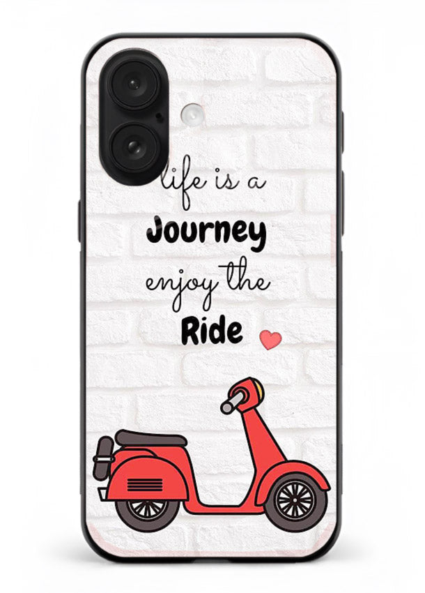 Scooter Travel Quote pastel artwork iphone 17 glass back cover