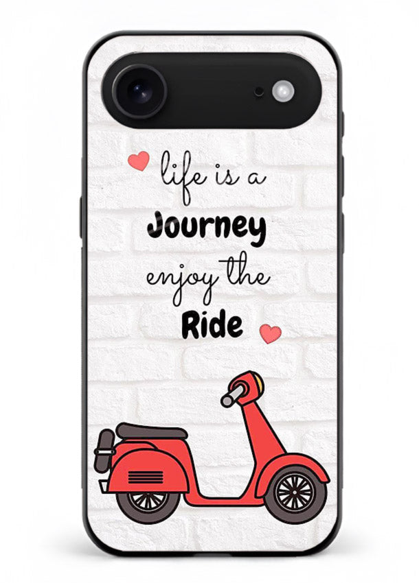 Scooter Travel Quote pastel artwork iphone 18 air glass back cover