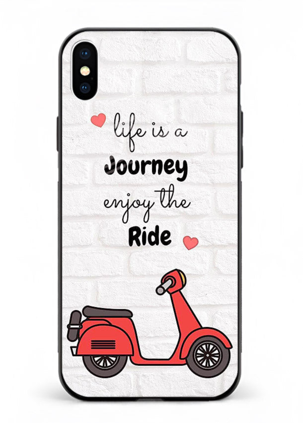 Scooter Travel Quote pastel artwork iphone xs max glass back cover