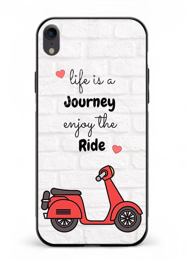 Scooter Travel Quote pastel artwork iphone xr glass back cover