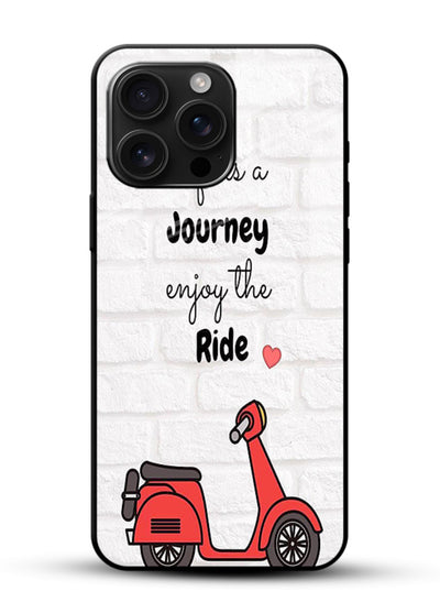 Scooter Travel Quote pastel artwork glossy vibrant premium glass back cover - Angle Front