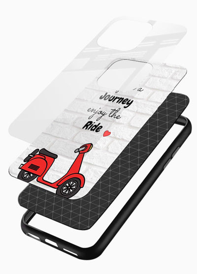 Scooter Travel Quote pastel artwork glossy vibrant premium glass back cover - Angle Layers