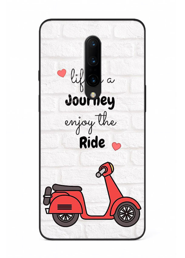 Scooter Travel Quote pastel artwork OnePlus 8 glass back cover
